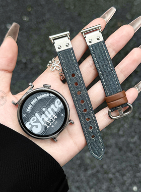 适用小米watchs4sport手表带真皮牛仔智能手表链xiaomi watchs3配件手环s4替换腕带高级感color2运动版watch5