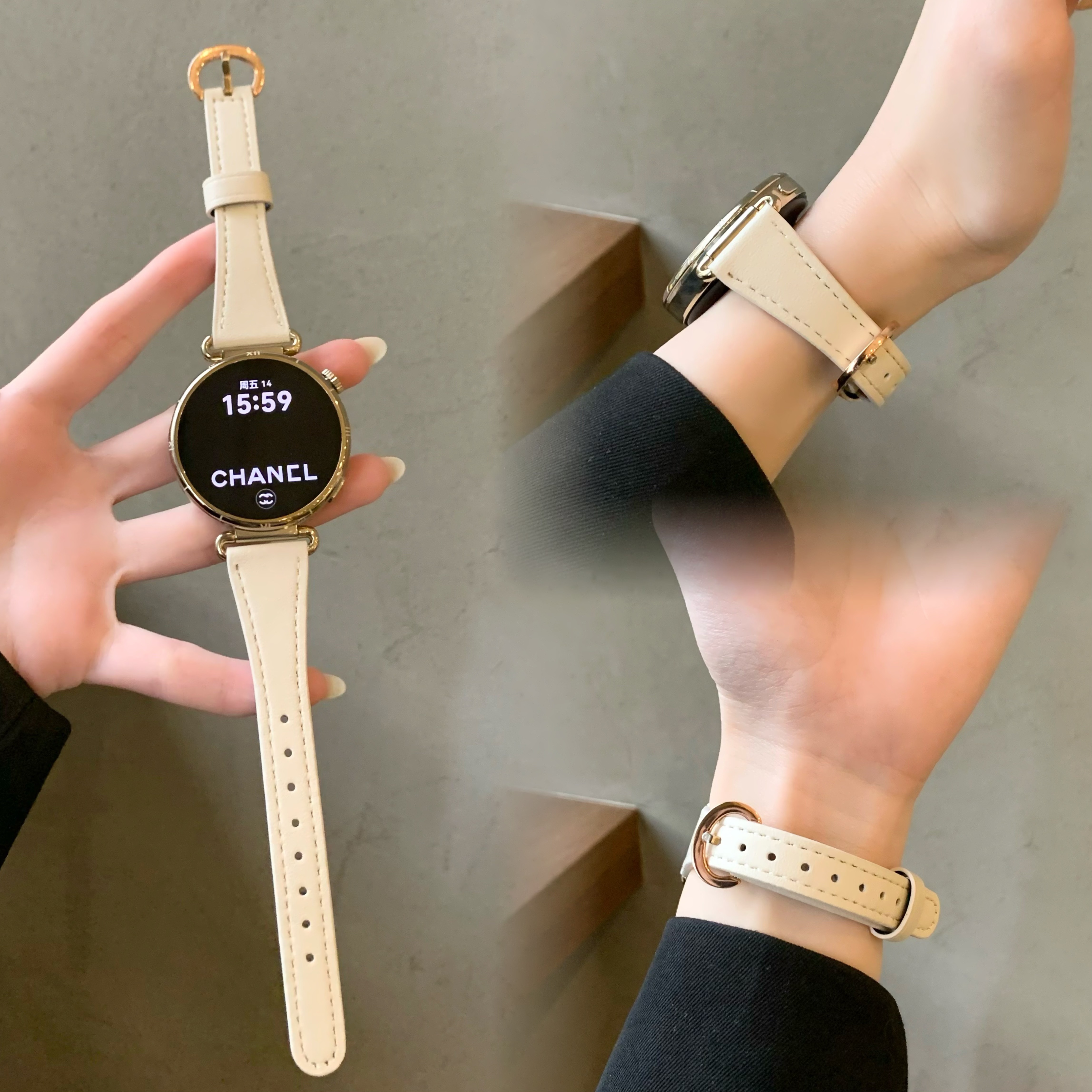 学长家创意马蹄扣皮表带女生高级