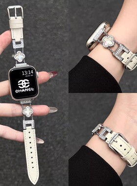 适用小米手环9pro手表带高级感女生8por腕带创意真皮watch6红米智能运动redmiwatch5表链新款高颜值7秋冬手带