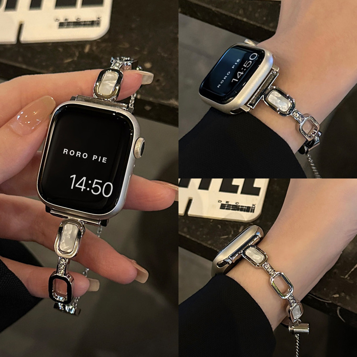 适用iwatchs11手表带新品金属applewatchs10手表链女生苹果serise9超好看的手链款女士8代高端腕带女款se夏天