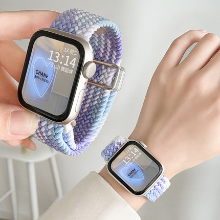 适用iwatchs9手表带s10新款s8编织磁吸applewatchs9小众创意s7系列女款s6苹果5手表链4手环腕带iwatchse2创意