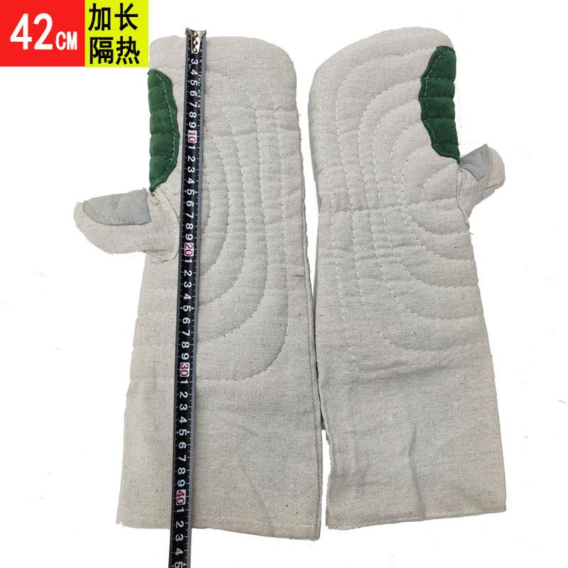 加长40-45厘米隔热手套烤盘微波炉防烫棉手套 劳保手套耐热手闷子
