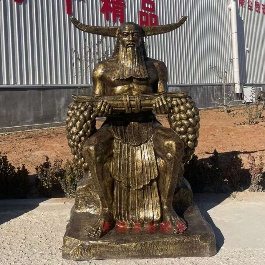 玻璃钢神农氏炎帝雕像铸铜轩辕氏黄帝太昊伏羲氏炎黄子孙人物雕塑