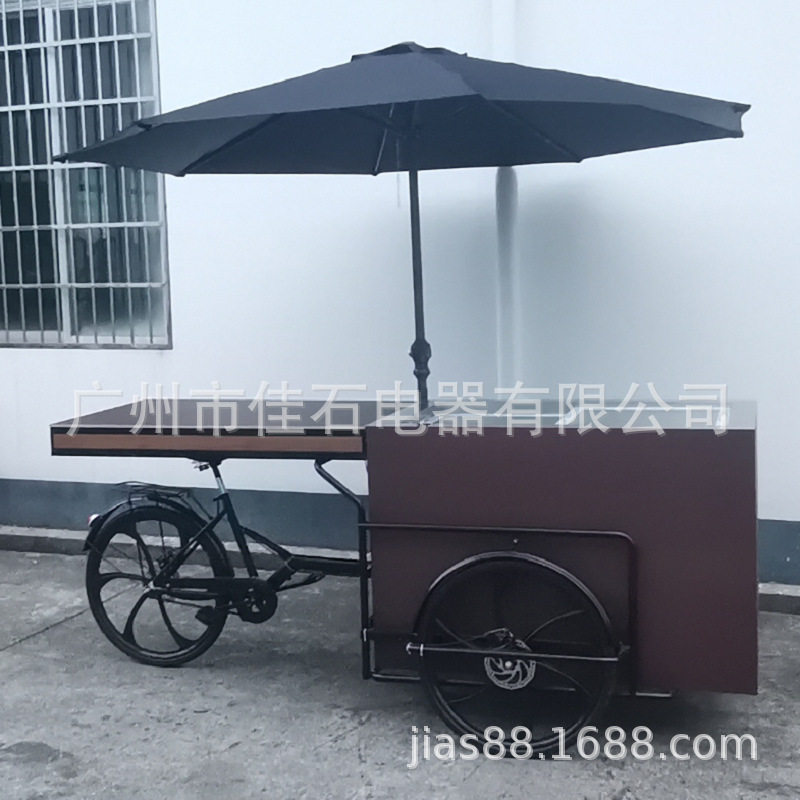 新款 可折叠摆摊车 脚踩小吃车 ice cream cart 户外冰淇淋手推车