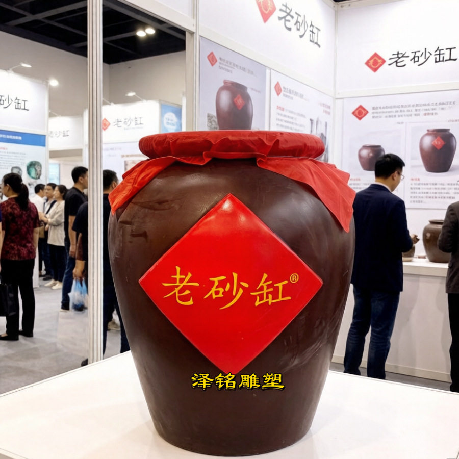 玻璃钢仿真大砂缸酒坛瓶子啤酒瓶红酒瓶模型商业街酒店商场雕塑
