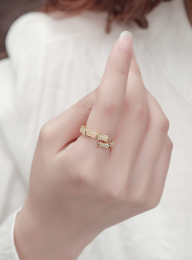 步步高竹节戒指女时尚个性