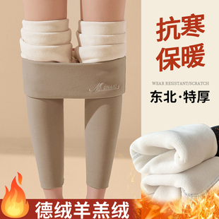 东北加厚绒裤 高腰德绒羊羔绒打底裤 保暖棉裤 无痕内穿冬季 女士秋裤