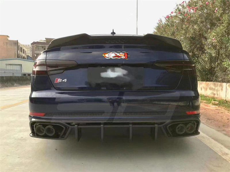 19奧迪A4L運動版S4 B10改裝干碳纖維后唇后擾流小包圍前唇側裙