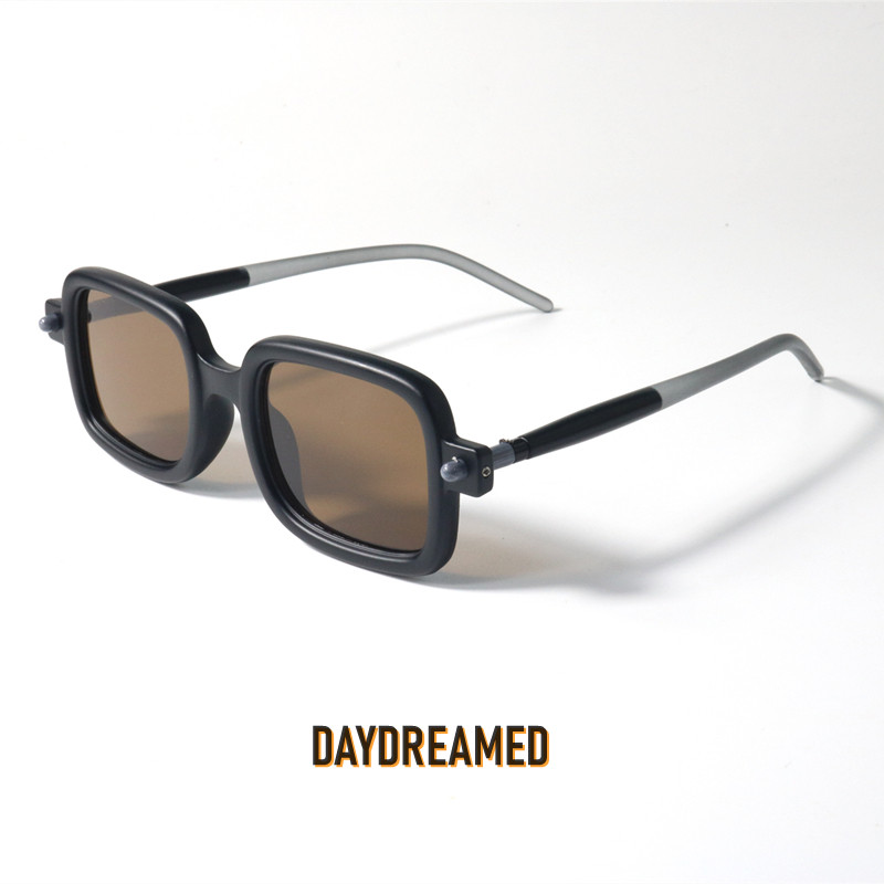 设计感复古方形粗镜框太阳眼镜UV400个性情侣防蓝光可配近视墨镜