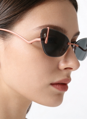 无框猫眼UV400防晒小众太阳镜