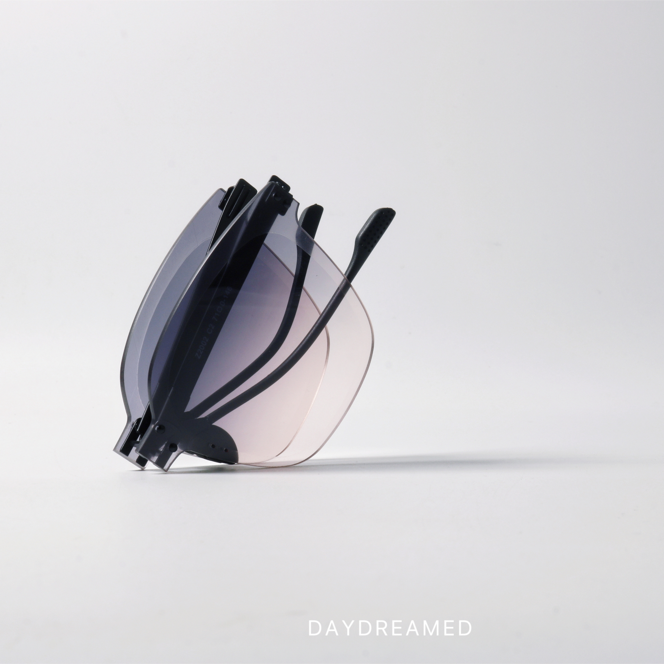 无框折叠超薄UV400尼龙镜片墨镜