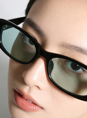 薄荷绿爱心UV400窄框近视墨镜