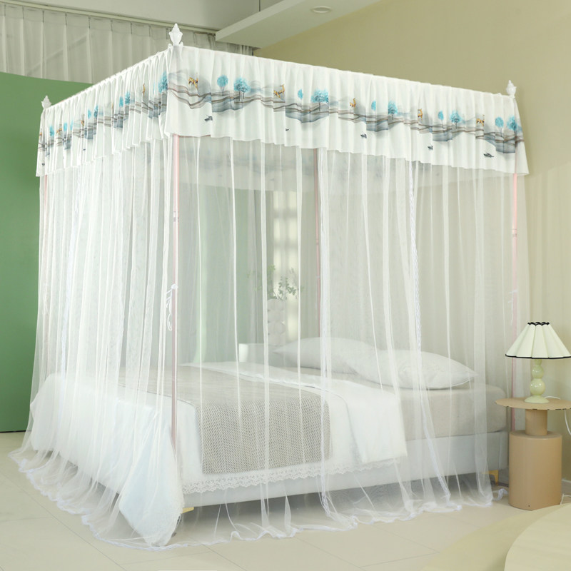 自然醒高级导轨蚊帐家用卧室公主风u型轨道落地新款2026伸缩床幔