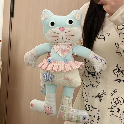 可爱奶蓝小猫玩偶DIY材料包｜送