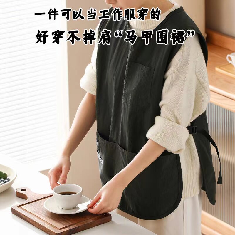 日式防水马甲围裙家用厨房