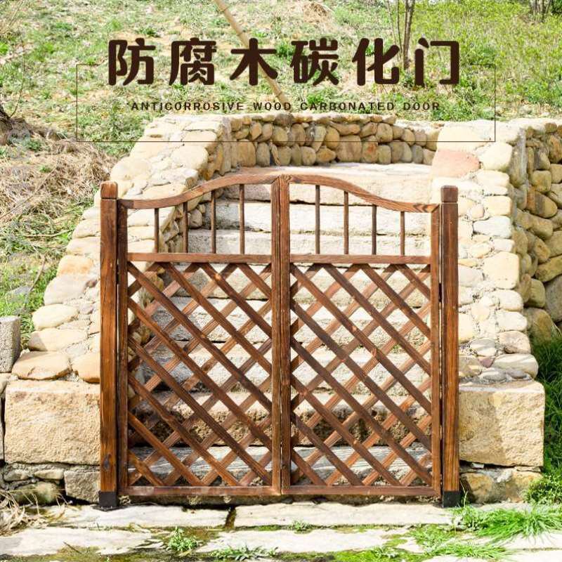 双开门护栏门简易防腐木篱笆栅栏门围栏门院子花园门单开门入户门