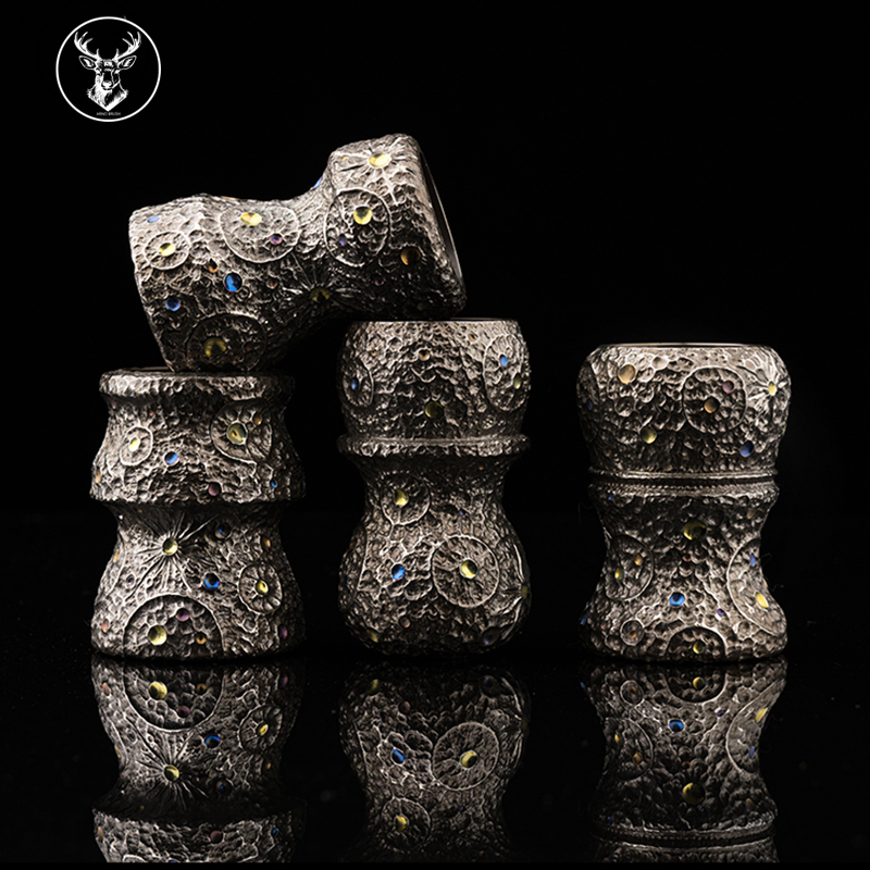 ARNO-钛彩月球钛柄特殊男士湿剃特二獾毛胡须刷高回弹胡刷剃须刷