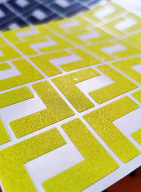 工厂车间公司5s6s7s管理桌面地面L型黄色T型一字型四角磨砂定位定置贴箭头指示耐磨地板贴圆形定点防水标识贴