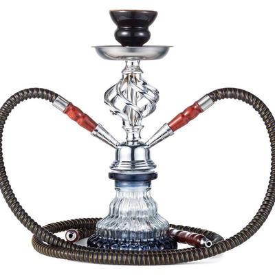 跨境货源阿拉伯水烟套装双管玻璃水烟壶货源水烟hookah