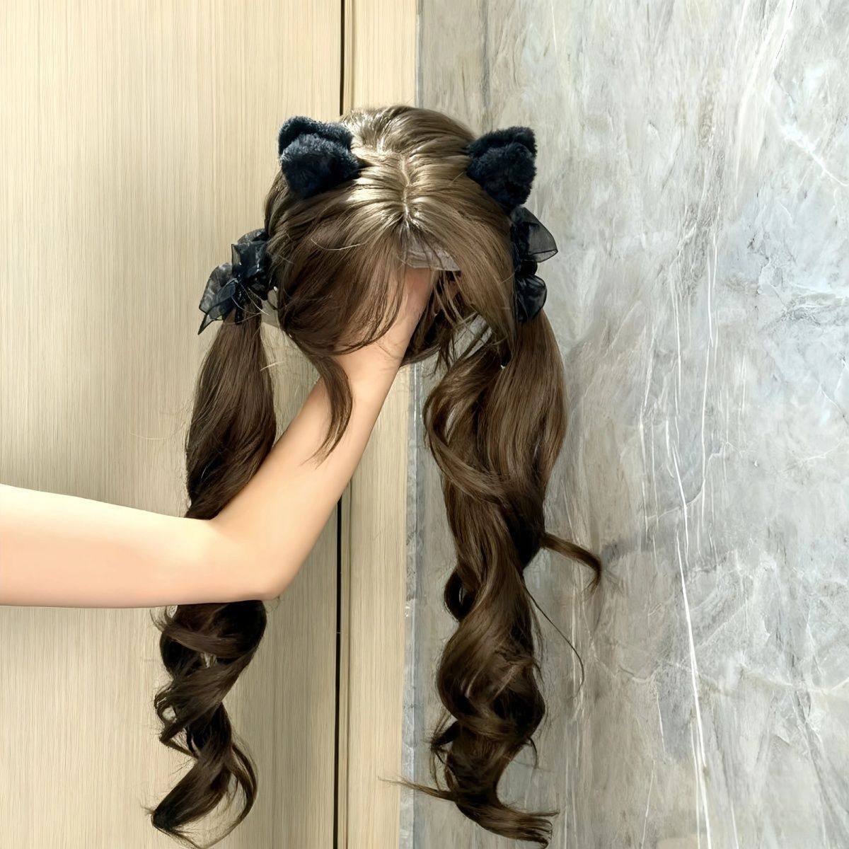 许昌元泱假发女长卷发加长甜妹少萝Lolita双马尾二次元JK全头套