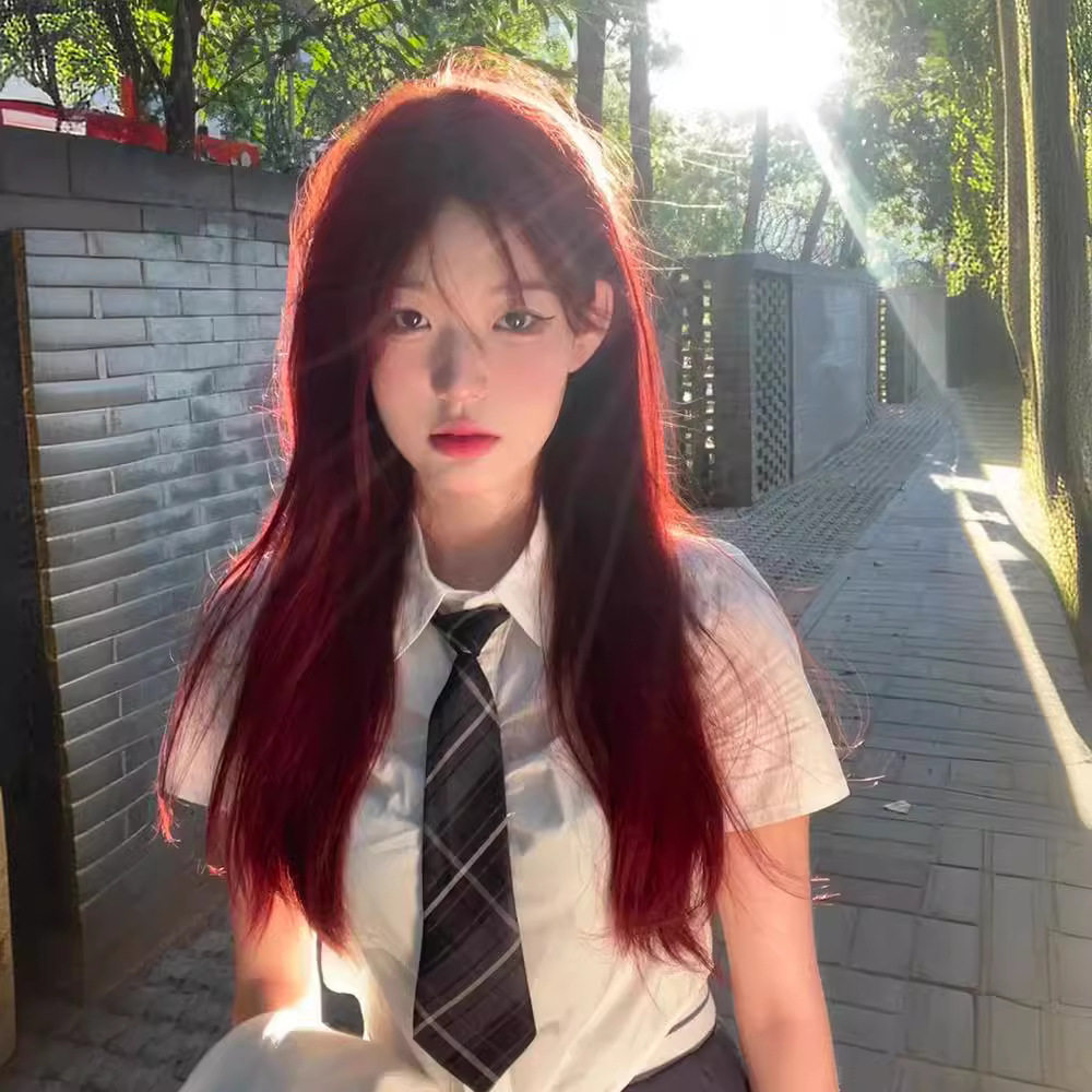 假发女长发海王湄拉红色Lolita网红自然仿真人辣妹jk长直发全头套