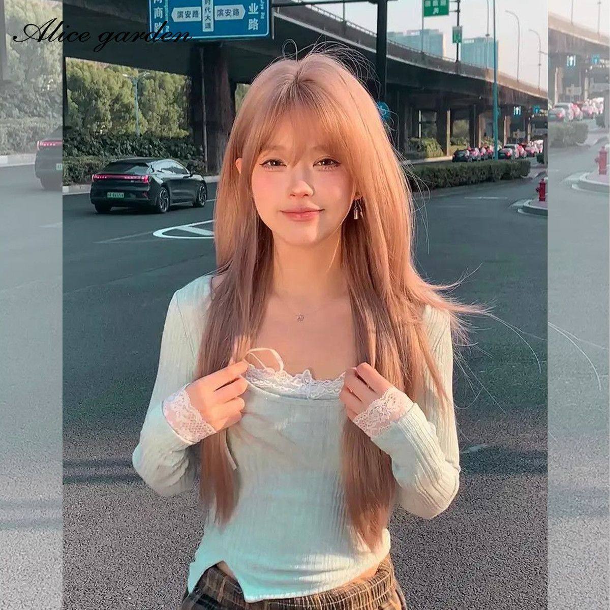 【提拉米苏】网红假发女整顶全头套长直发显脸小粉棕日常逼真减龄