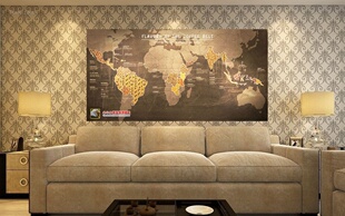超大巨幅复古世界咖啡种T植带墙贴产区图英文咖啡店装饰画地图