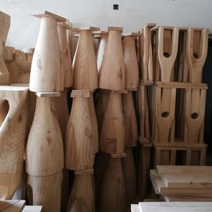 定制木办公实木支大板桌台脚架原木岛桌腿吧台侘寂松中无品牌/式