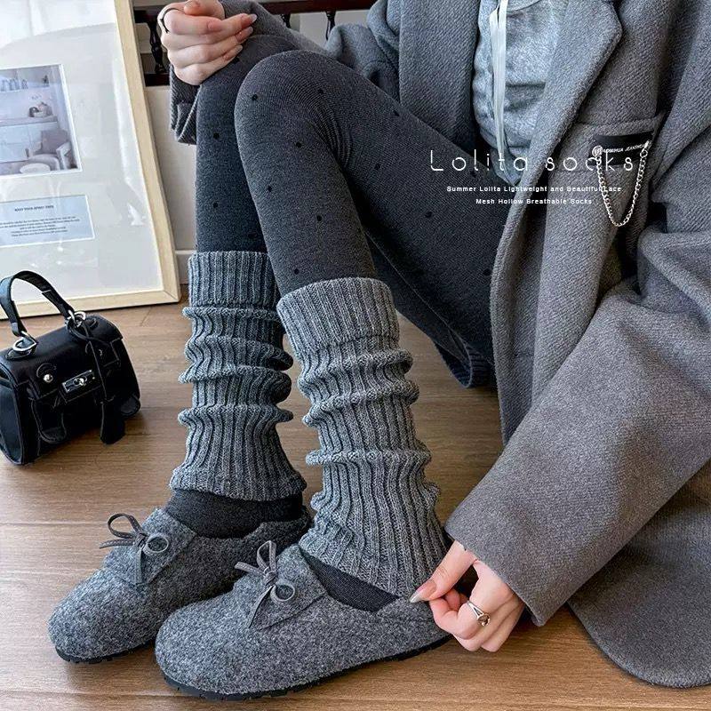 堆堆成人袜套秋冬罗口纯色针织春秋保暖长筒袜防寒亲子y2k可穿,女士内衣/男士内衣/家居服,长筒袜,淘宝优惠券,粉丝福利购,淘宝优惠卷