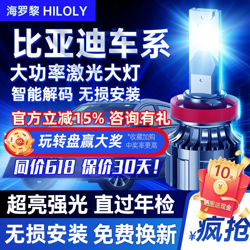 比亚迪速锐f3改装led前大灯泡