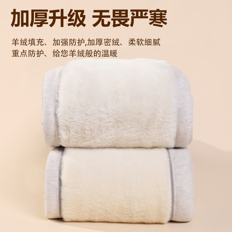 男士羊毛保暖裤加绒加厚冬季内穿棉裤高腰东北中老年人特厚打底裤