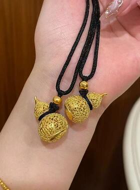 新款金色镂空葫芦吊坠