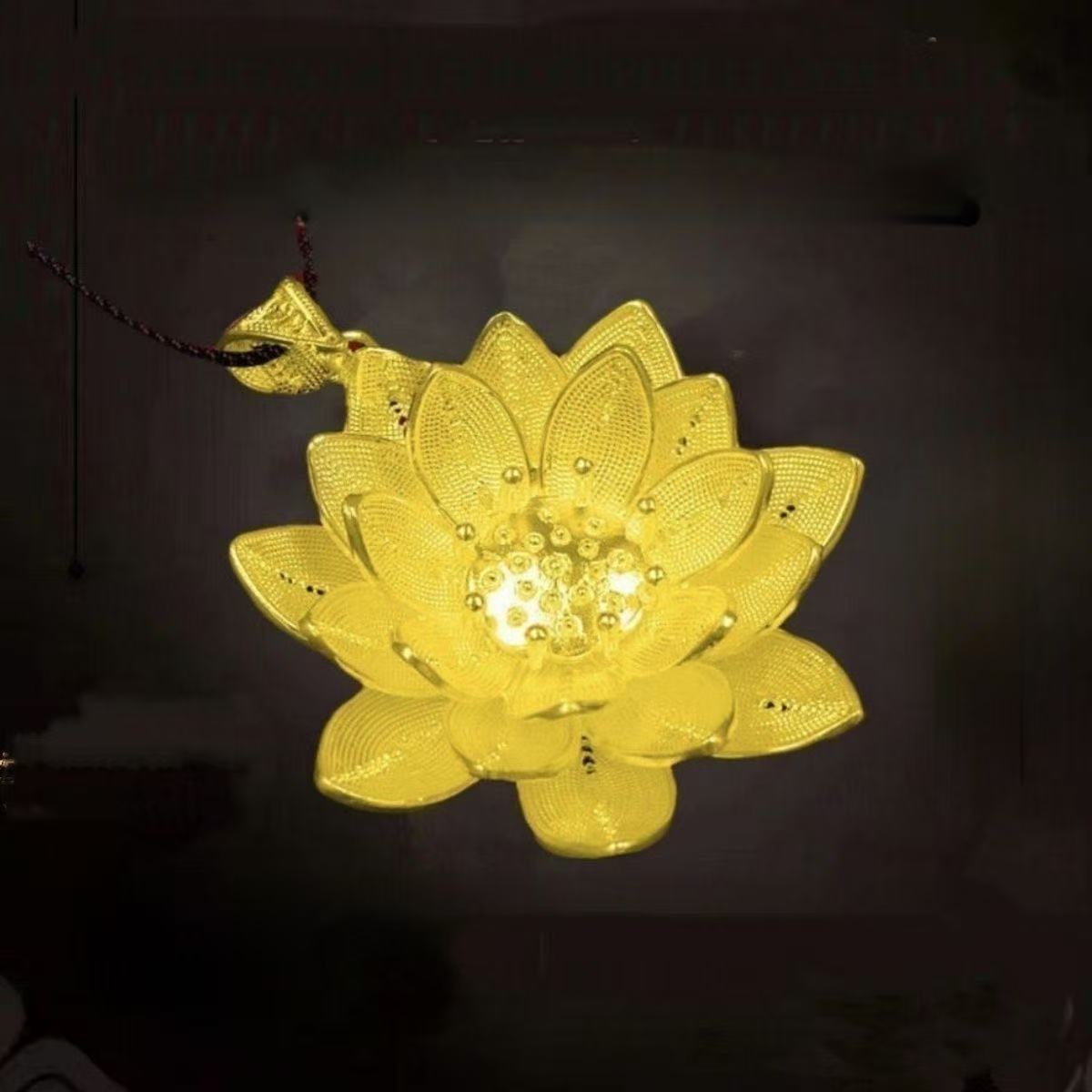 经典莲花金色荷花吊坠