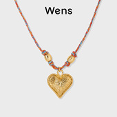 Wens「新年礼物」彩红绳爱心吊坠项链女原创小众可调节新年礼物