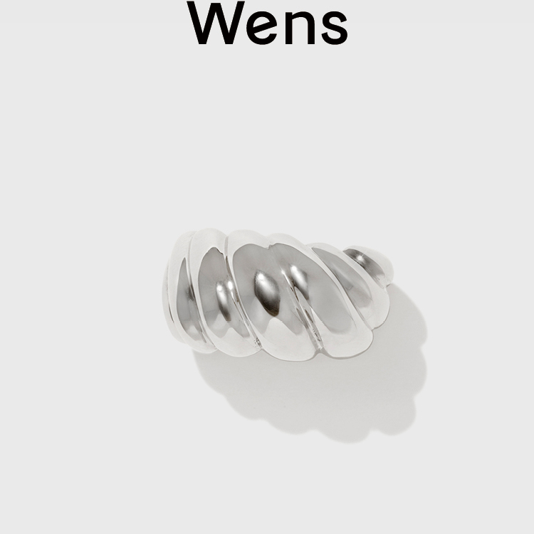 Wens纽花简约造型银色戒指