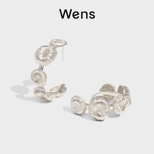 Wens 花火系列烟花拉丝圆球圈圈耳环女生日礼物送女友 明星同款