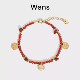 Wens 新年礼物 KISS浮雕吊坠红玛瑙串珠手链女红绳小众本命年