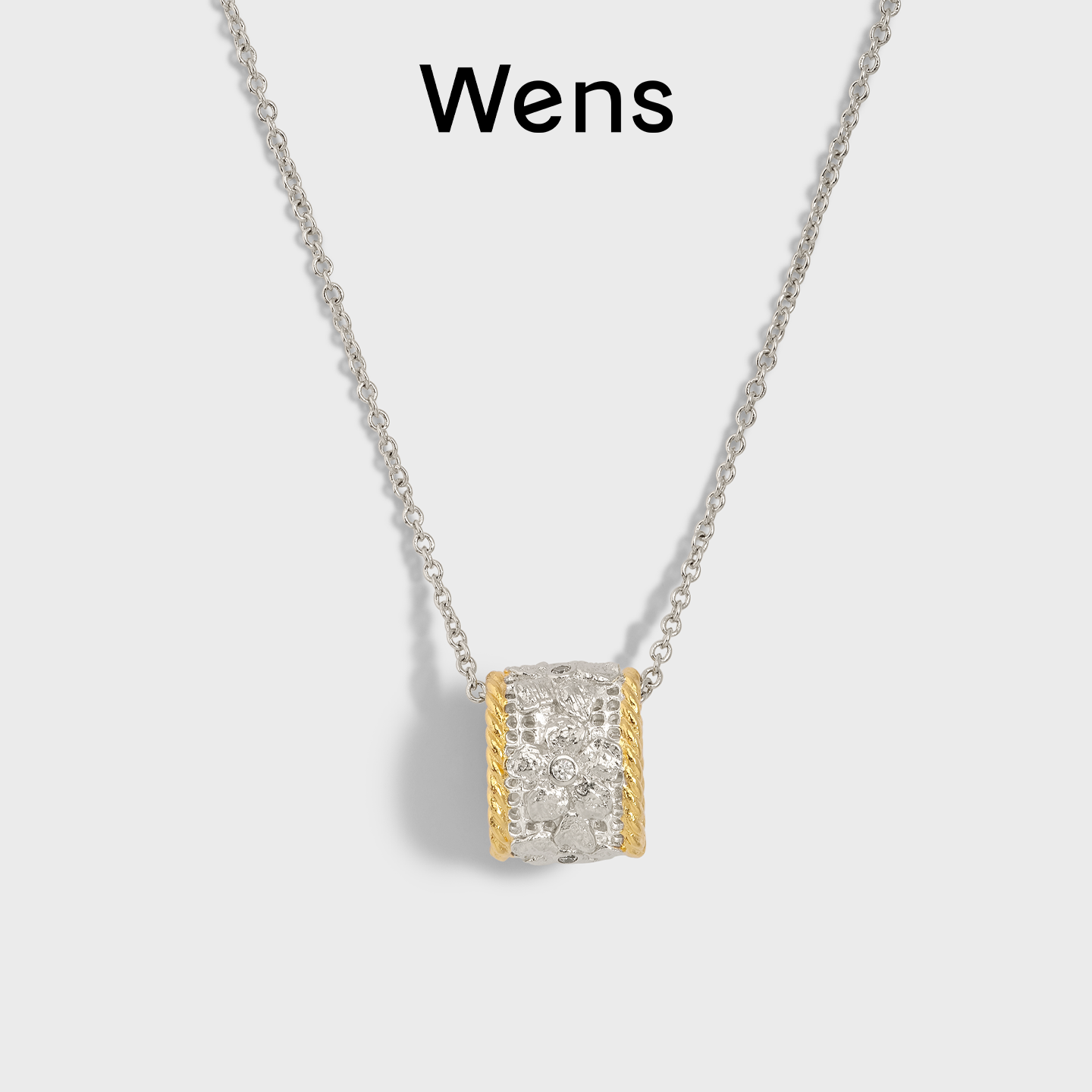 Wens花园系列镶钻编织吊坠项链女原创轻奢小众高级感百搭气质颈链