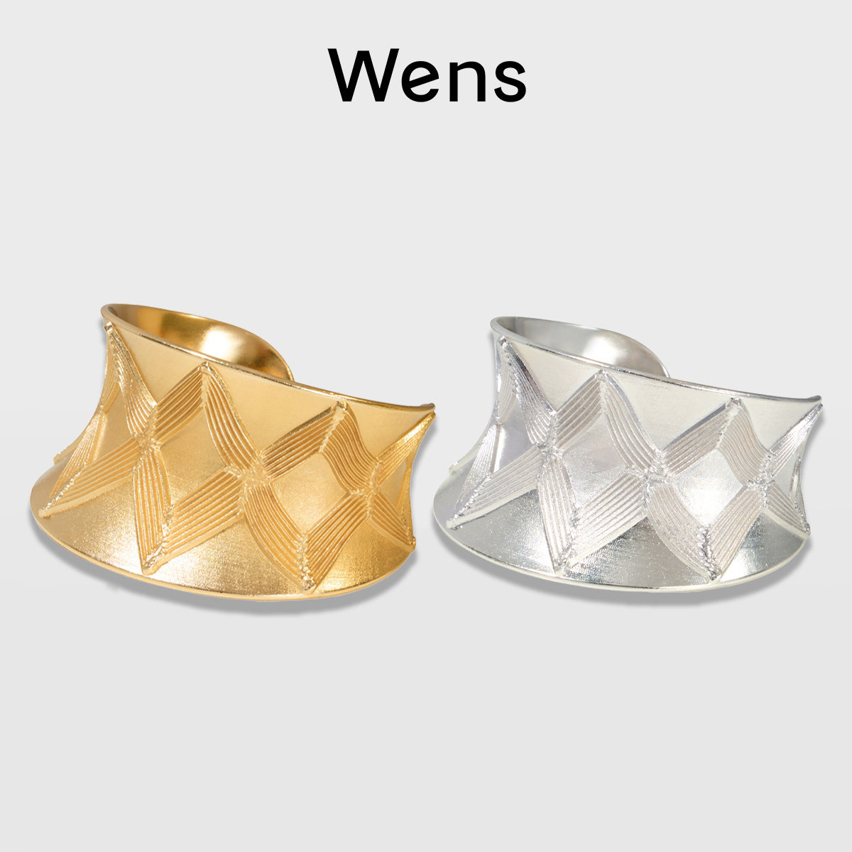Wens【明星同款】部落系列图腾手镯女宽版开口异域夸张配饰礼物