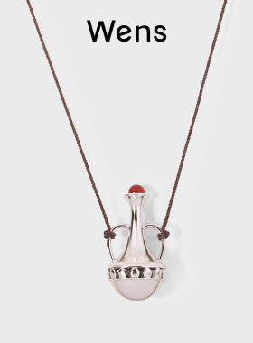 Wens玉髓双耳瓶编织绳长项链