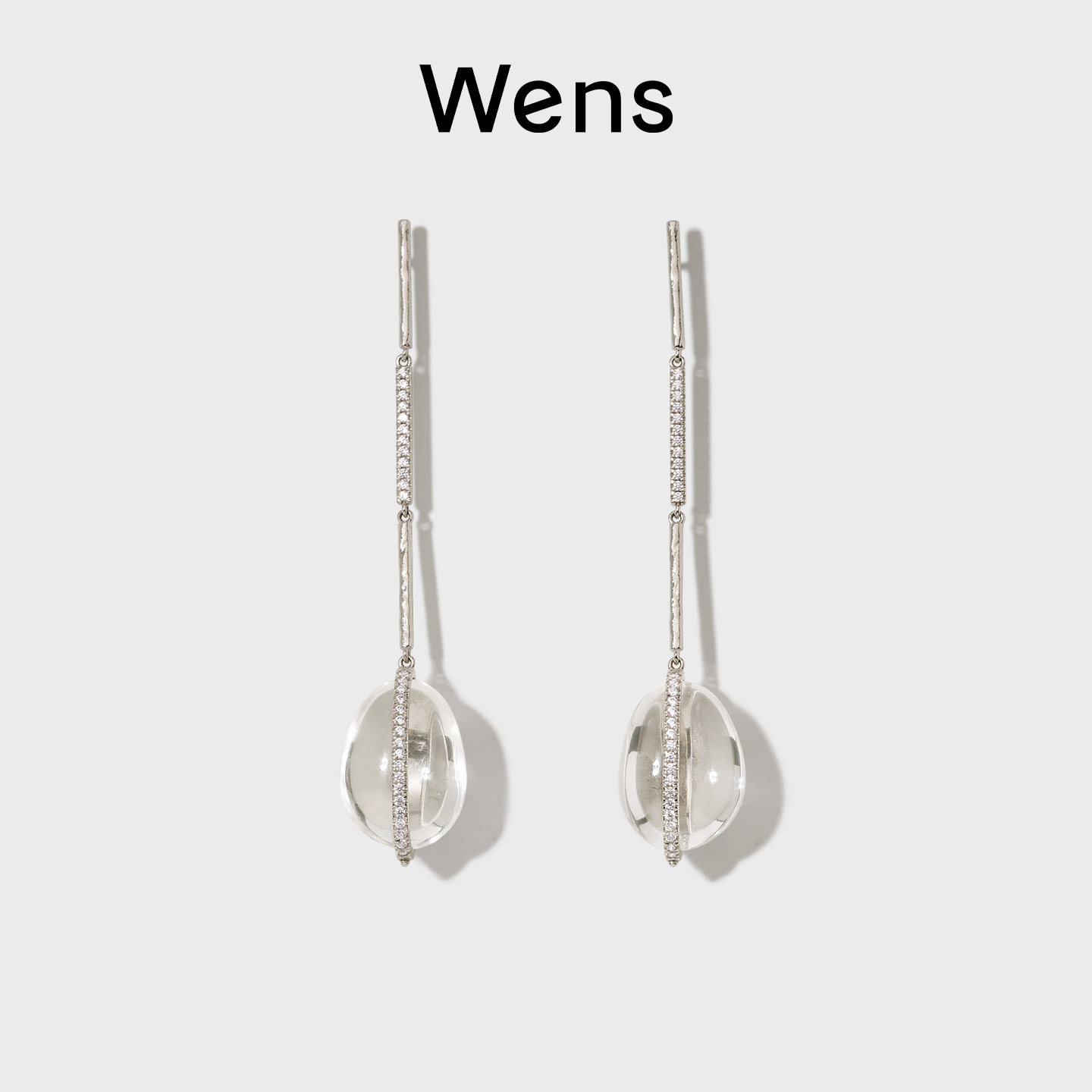 Wens花园系列镶钻锆石耳线女原创小众设计师高级感耳环质感耳饰