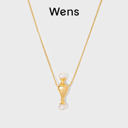 Wens淡水珍珠细颈瓶气质耳饰女