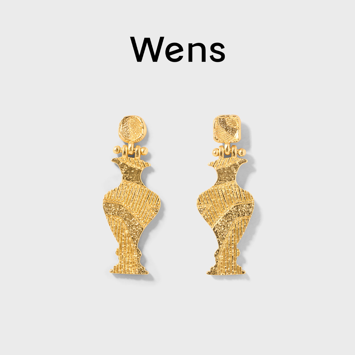 Wens明星同款浮雕瓶耳环耳饰女复古原创设计新中式高级感小众耳饰