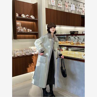 韩版宽松麂皮绒皮毛一体