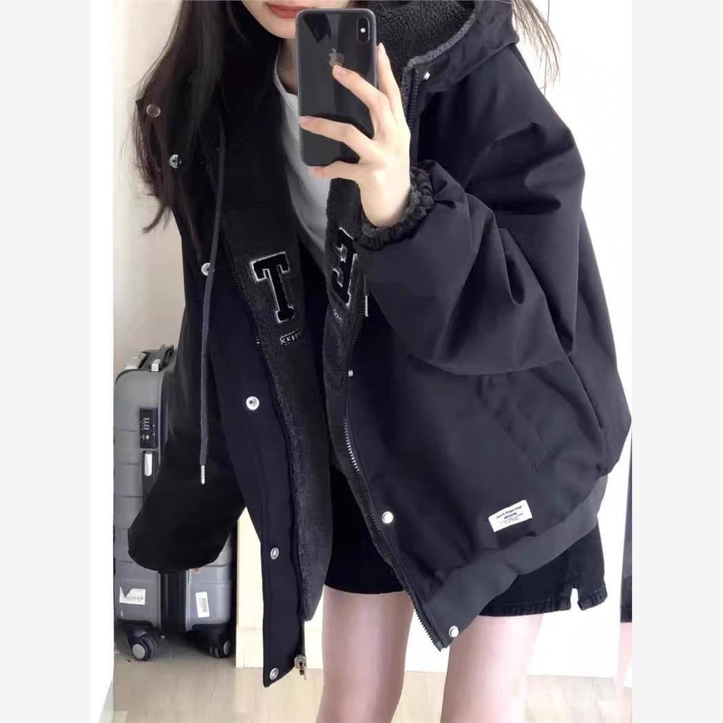 两面穿棒球服羊羔毛外套