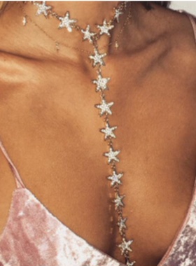 实拍外贸饰品 时尚热销coker爆款五角星流苏镶钻百搭潮流颈链