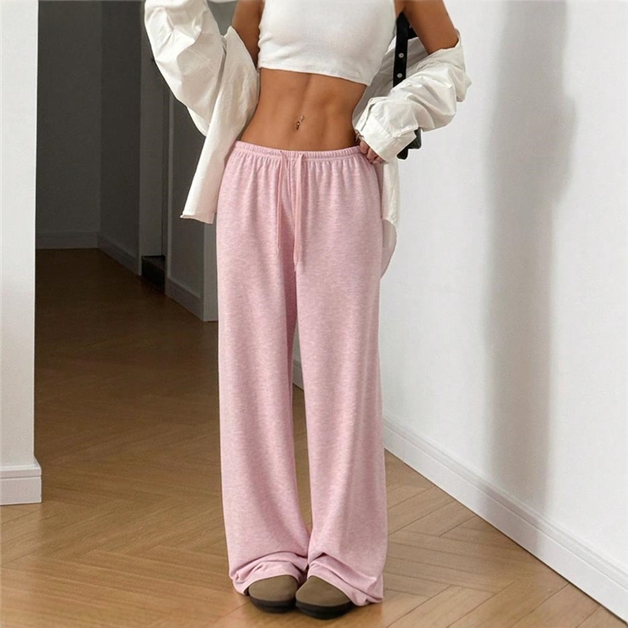 欧美休闲宽松直筒裤阔腿