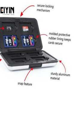 内存卡收纳盒铝制相机存储8SD TF Memory Card Reader Box Camera