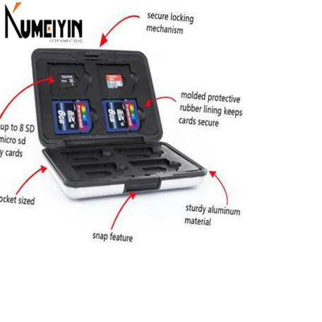 内存卡收纳盒铝制相机存储8SD TF Memory Card Reader Box Camera