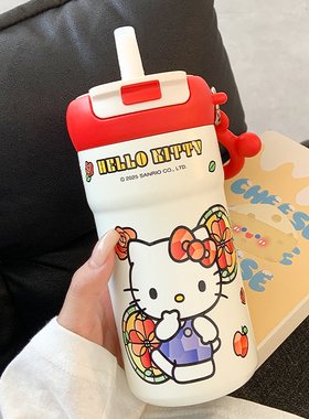 hellokitty保温杯女生大容量高颜值吸管水杯新款便携可爱316杯子